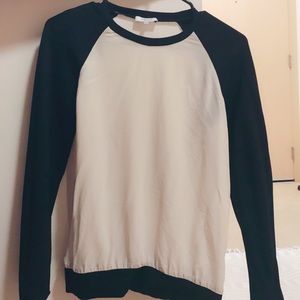 Babaton silk sheer baseball pullover!